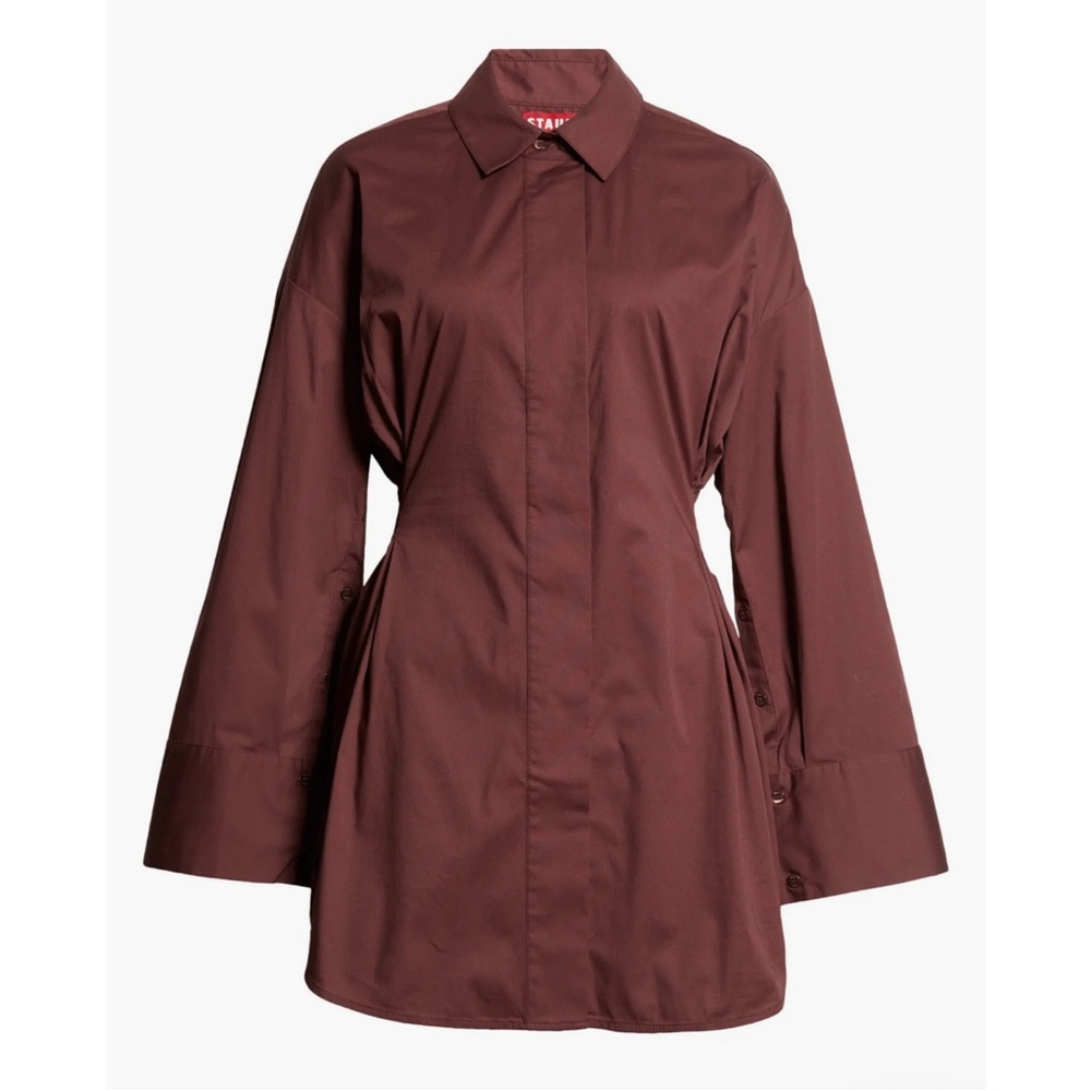 NWT STAUD XS Cindy Shirtdress in Merlot